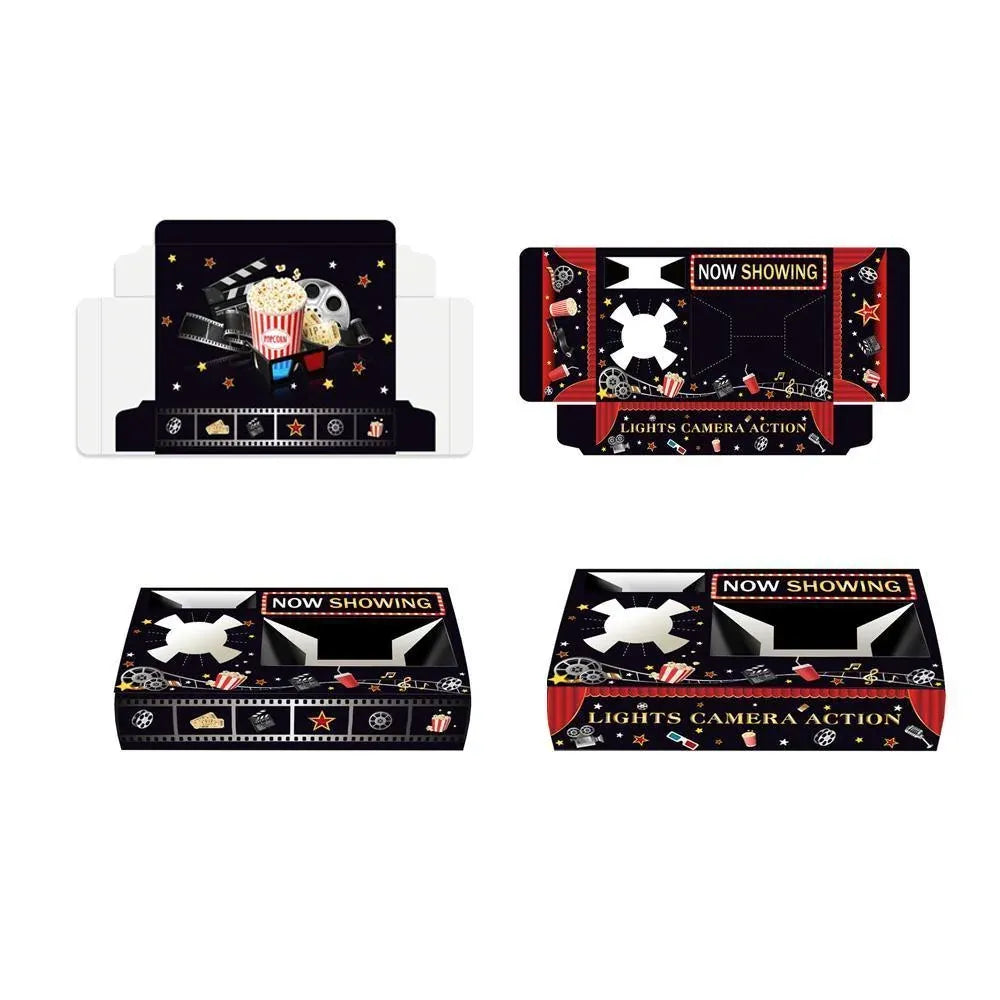 24 PCS Movie Night Snack Trays Popcorn Food Drink Holder Cinema Party Supplies - 24pcs-KY001 Sold separately